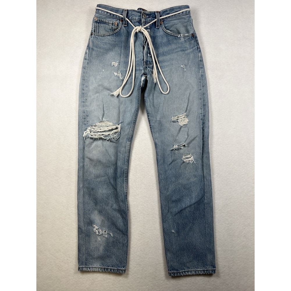 Samaria Leah Vintage Rework Levi's Lace Up Back Seam Denim Jeans Streetwear 29"